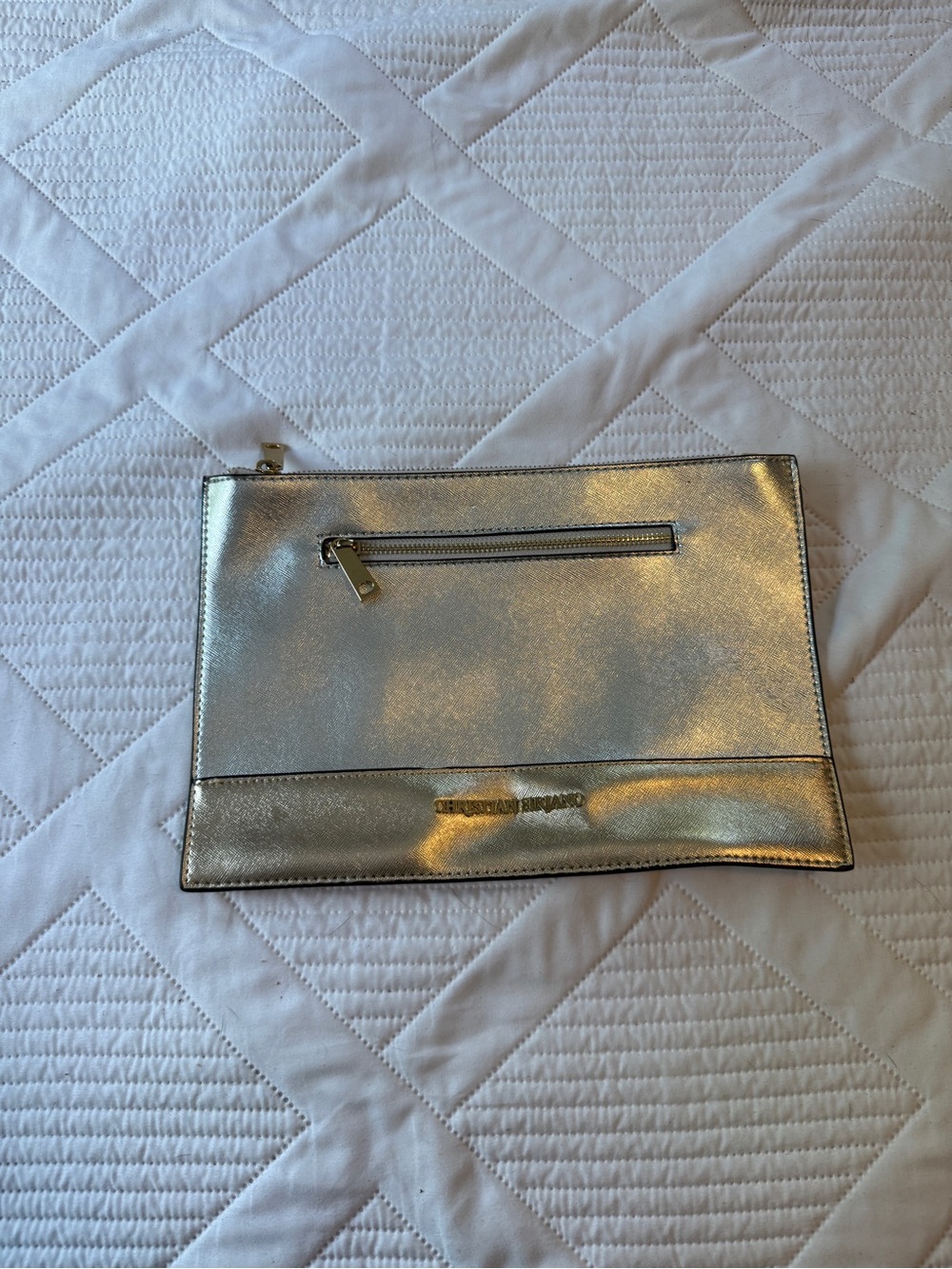 Christian Siriano Metallic Silver Women’s Clutch Bag